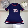 New designer girl Jersey dress high quality child dresses Size 100-160 baby skirt Half sleeved round neck Kids frock Nov25