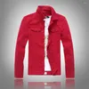 Men's Jackets Men Pink Denim Outwear Slim Fit Coats Fashion Male Cotton Casual Jeans Streetwear Jean Size 4XL