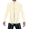 Men's Jackets Wet Look Mens Gay PVC Front Zipper High Neck Long Sleeve Slim Fit Shirts Faux Latex Jacket Club Adult Fantasy Tops Party S-7XL