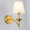 Wandlampen Eenvoudig bedlampje LED Amerikaanse woonkamer Retro Europese Chinese slaapkamer Stof Kunst Gang