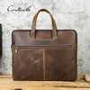 CONTACT'S hommes Crazy Horse cuir sac à main décontracté pochette d'ordinateur pour 16 "voyage d'affaires mâle fourre-tout sacs marque Design homme porte-documents 231204