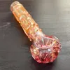 4.5" glass smoking hand pipe w gold fume pyrex colorful spoon glass water pipe handmade smoking accessories