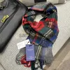 Scarves British Classic High Quality Australian Wool 100% Plaid Scarf Men Women Autumn Winter Warm Striped Shawl Wrap Cashmere Blankets J231204