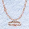 Cuban Link Chain Designer 9 mm Naszyjnik z cyrkonu Biżuteria Europejska Amerykański Hop Hop Naszyjnik dla mężczyzn i kobiet WH6628151