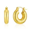 Charm Trendy Round Chunky Hoop Earrings Gold Color Stainless Steel Jewlery Metal 18 K Plated Accessories Waterproof 231204