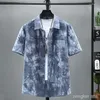 Mäns avslappnade skjortor Summer Tie-Dye Plus Size Breattable Toin Flower Shirt 190 kg 11xl 10xl Big Cotton for Men 9xl