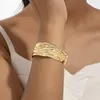 Bracelet Simple lisse irrégulier en métal froissé ouvert pour femmes, cadeau de fête OL de vacances, accessoires de bijoux à la mode AB017