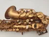 Högklassig antikfinish EB E-flat Alto Saxofon Sax Shell Key Carve Mönster Trävind Instrument med fall Övriga Aeccessaries