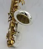 Eastern Music Yani Style Silver Plated Body Gold Keys Curved Soprano Saxophone