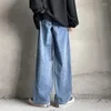 Dżinsy męskie Hip Hop Mężczyźni Kobiety HARAJUKU Streetwear Lose szeroka noga proste swobodne spodnie dżinsowe unisex kreskówkowe manga manga manga spodnie