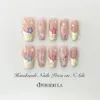 Valse nagels roze vlinderdas afgewerkt valse nagels xs/s/m/l handgemaakte pers op nagels handgeschilderde nep nagel met ontwerp door professionele manicurist 231204