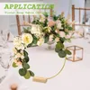 Decoração de festa 10-30cm metal aro grinalda quadro anel de fio com suporte flor guirlanda diy macrame floral para casamento sonho apanhador