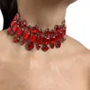 Chaînes Stonefans Collier géométrique rouge pour femmes Y2K en gros complet élégant collier de mariage couples 2024 bijoux de mode cadeaux de cou