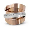 Fedi nuziali creative multistrato in acciaio inossidabile per donna Anello di fidanzamento vintage color oro rosa argento324h