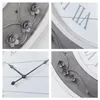 Настенные часы, большие бесшумные круглые домашние винтажные декорированные деревянные часы с железной лозой, цветочные украшения