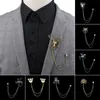 Broszki Man Tassel łańcuch lapowy kombinezon koszulki Koszulka broszka smok jeleń loparżka retro piny ślubne przyjęcie taniec akcesoria biżuterii
