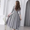 Casual Dresses Korean Red Pink Silver Prom Evening Banquet Dress Gown