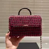 Marca francese Donne di lusso Designer Tweed Crossbody Bag Classic Double Letter Fashi