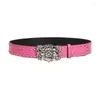 Ceintures Mode Filles Femmes Ceinture avec boucle florale sculptée Ceinture Harajuku D46A