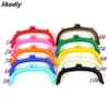 10 PCS Lot 16 cm Candy Color Arc Harts Plast Purse Frame With Hole Kiss Clasp Lock Diy Bag Accessories 210901216i