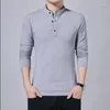 Ternos masculinos a1990 camiseta homem 2023 lente herfst coreano casual magro suporte kraag plus size para kleding