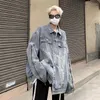 Giacche da uomo alla moda retrò in denim invecchiato coppia allentata casual High Street giacca con maniche con cerniera uomo top abiti maschili