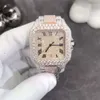 Bijoux légers personnalisés, belles montres de luxe en diamant Moissanite pour hommes, réglage à la main, marque Vvs