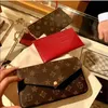 Luxurys 3 pcs set Designers bags Women embossing Leather Handbags Womens Messenger Chain Shoulder Bag Clutch Crossbody Purse With 267g