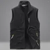 Gilets pour hommes Double face épaissir polaire hommes manteau décontracté gilet automne hiver streetwear mode mâle solide fermeture éclair chaud vestes sans manches