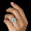 Cluster Rings Solitaire Oval 4CT Laboratory Diamond CZ Ring 100% Original 925 Sterling Silver Engagement Wedding Ring 231204
