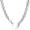 Collar de corazón para mujer, colgante de pareja de acero inoxidable, joyería en el cuello, regalo del día de San Valentín para novia, accesorios completos C224q