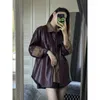 Women's Jackets Coat Solid Plus Size Fashion Elegant PU Jacket Pockets Buttons Temperament Women Clothes Long Sleeve Gothic Female