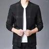 Men's Jackets Male Casual Jacket Stand Collar Long Sleeves Pockets Zipper Winter Business Fleece Lining Coat