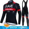 Cykeltröja sätter Winter Thermal Fleece Cycling Clothes Long Sleeve Urae Men Cycling Jersey Set Outdoor Riding Bike Clothing Ropa Ciclismo 231204