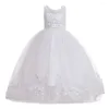 Girl Dresses Children's Formal Dress Mesh Princess Lace Studded Trailing Long Girl's Evening Baby A-LINE Party And Wedding