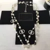 Halsband Kort pärlkedja Orbital halsband Cleavicle Chains Pearlwith Women's Jewelry Gift285h