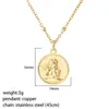 Pendant Necklaces Greek Portrait Coin Necklace For Women Collar Stainless Steel Chain Angel Gold Color Choker Fashion Jewelry Bulk Wholesale