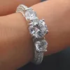 Bagues de cluster de haute qualité bijoux de mariage 925 bague de fiançailles en argent sterling pour femmes cadeau belle taille à la mode 5-11