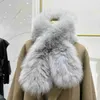 Eşarplar Yeni Kadınlar Kış Sıcak Doğal Tilki Kürk Eşarp Rknit Gerçek Fox Fur Lady Moda Boyun Boyuncusu Eşarplar Kadın Gerçek Kürk Bandana J231204