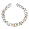 Bracciale gioielli da uomo Pulseras argento 925 10 mm larghezza 21 cm spessore squisito moda donna Fine262D