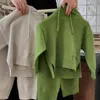 Giyim Setleri Moda Bebek Kız Örme Kazak Giysileri Set Kış Sonbahar Toddler Çocuk Kapşonlu Geniş Bacak Pantolon 2 PCS 1-10Y