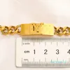Pulseiras clássicas Link Chain Mulheres Carta Bangle Banhado Geometria Quadrada Amantes de Aço Inoxidável Presentes Pulseira Cuff Chains Jóias de Casamento
