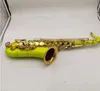 Saxofone tenor profissional, saxofone tenor dourado com estojo, boquilha para pescoço