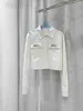 Chemisiers pour femmes Chemises Marque de créateur miumius Home Chemise courte en pur coton pour femmes New Water Diamond Stripe Girl Style Slim Fit Polyvalent Long