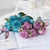 Decorative Flowers Heads Artificial Peony Tea Rose Camellia Silk Fake Flower Flores For DIY Home Garden Wedding Decoration