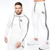 Men's Tracksuits Men Tracksuit Joggers Gym Sports Fitness Cotton Patchwork Printed Cardigan Zippered Hoodie Sweatpants Two-Piece Set