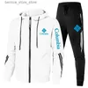 Männer Trainingsanzüge Männer Sport Zipper Trainingsanzüge Triple Slant Hoodie Jacke Luxus Marke Gedruckt Hoodies und Hosen Set Marke Männliche Fitness kleidung Q231204