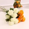 Flores decorativas 65cm artificial peônia de 3 cabeças decoração de casamento buquê de plantas verdes de plástico