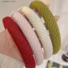 Kopfbedeckung Haarschmuck 2023 Mode Stirnband Frauen einfarbig gestrickt Haiand verdicken gepolsterte Haarreifen gewebt Make-up Haarband Haarschmuck Q231204