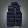 メンズベスト秋の冬のスポーツスタンドカラージャケットコート厚く暖かいエレガントなベストオーバーコート